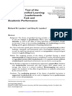 An Empirical Test of The Theory of Gamified Learning: The Effect of Leaderboards On Time-on-Task and Academic Performance