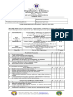 Work Immersion Evaluation Form