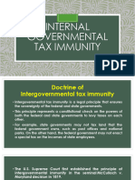 Internal Govermental Tax Immunity