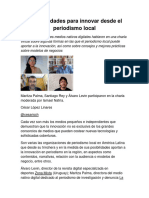 5 Posibilidades para Innovar Desde El Periodismo Local