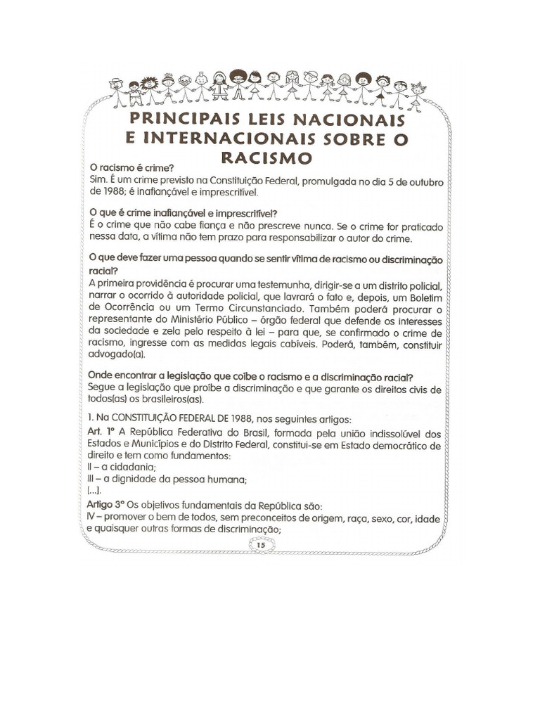 Atividades de Interpretação de Texto Sobre Racismo em PDF | PDF
