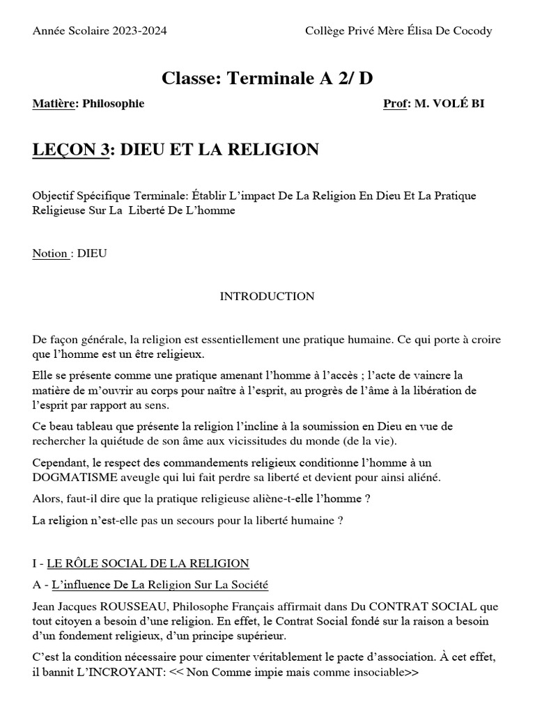 Dieu et Religion : Liberté et Morale | PDF | Dieu | Foi