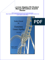 Elementary Linear Algebra 5Th Student Solutions Manual 5Th Edition Andrilli Hecker Full Chapter