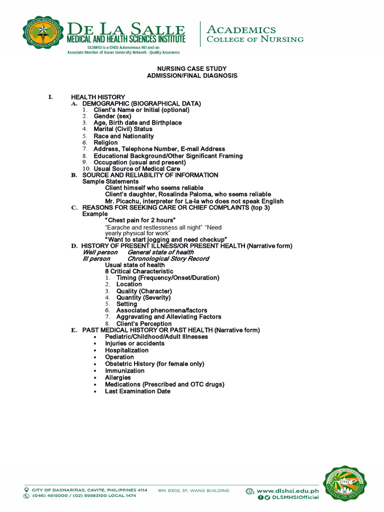 NCS Updated | PDF | Physical Examination | Nursing