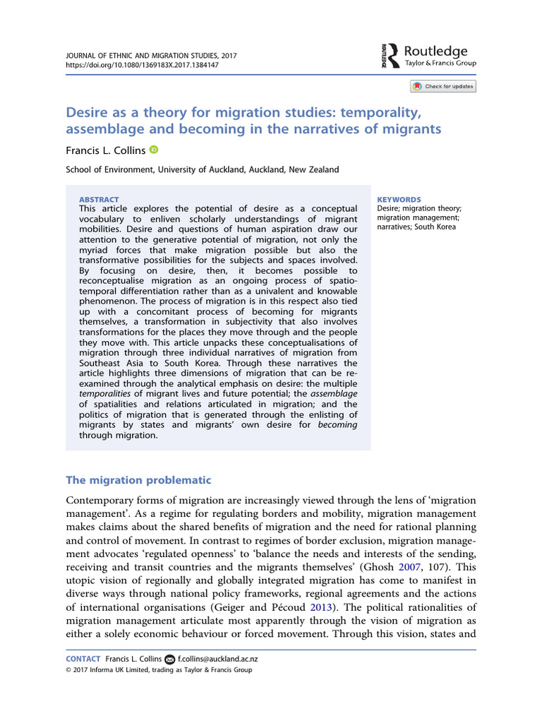 Desire in Migration Studies Explained | PDF | Human Migration | Migrant ...