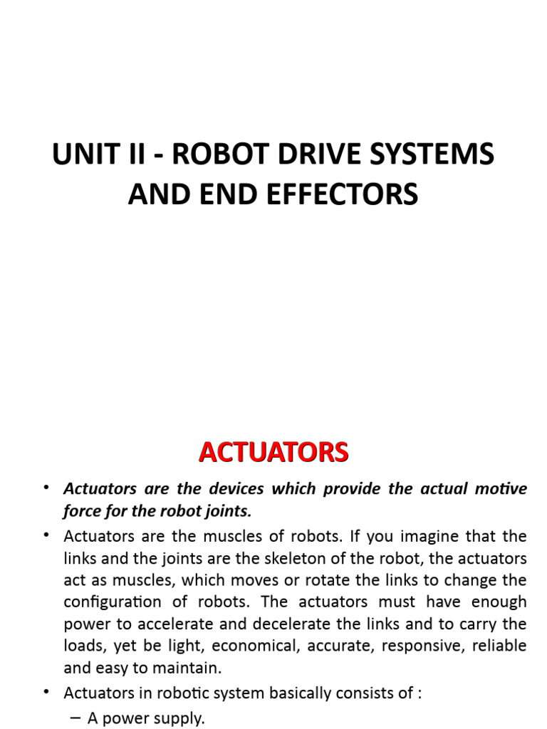 Types of Actuators in Robotics | PDF | Electric Motor | Actuator