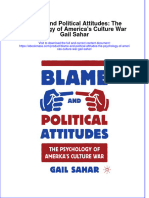 Blame And Political Attitudes The Psychology Of Americas Culture War Gail Sahar full chapter