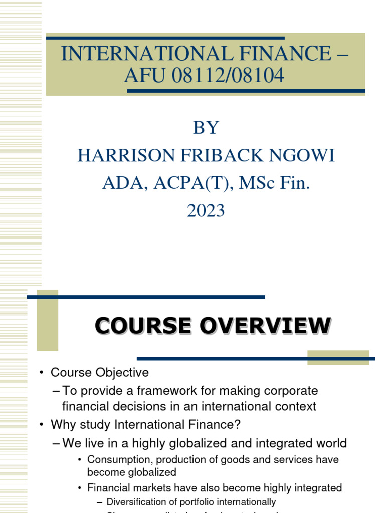 Introduction to International Finance | PDF | Foreign Exchange Market ...