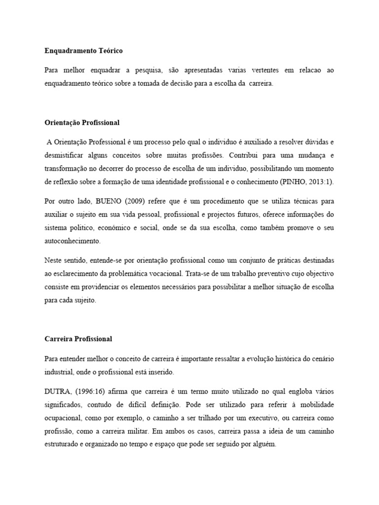 Dificuldades na Escolha de Carreira | PDF | Adolescência | Tomada de ...