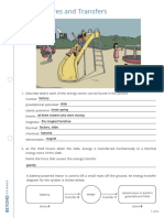 KS3 Energy Stores and Transfers Worksheet Support