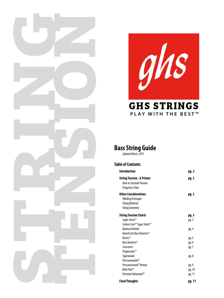 Ghs Bass String Guide | PDF | Bass Guitar | Hertz
