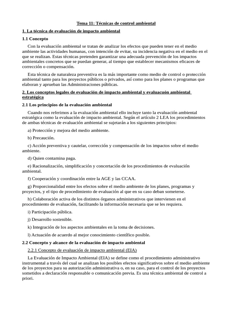 Tema 11 Adm3 | PDF | Evaluación de impacto ambiental | Multa (pena)
