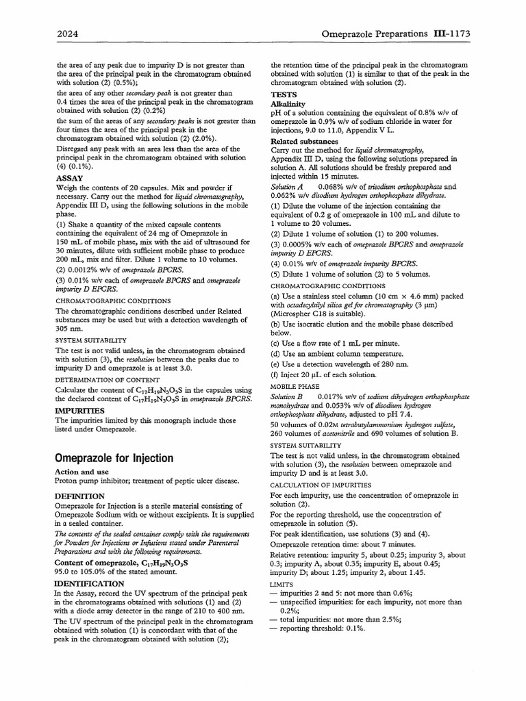 Omeprazole Pdf Chromatography High Performance Liquid Chromatography
