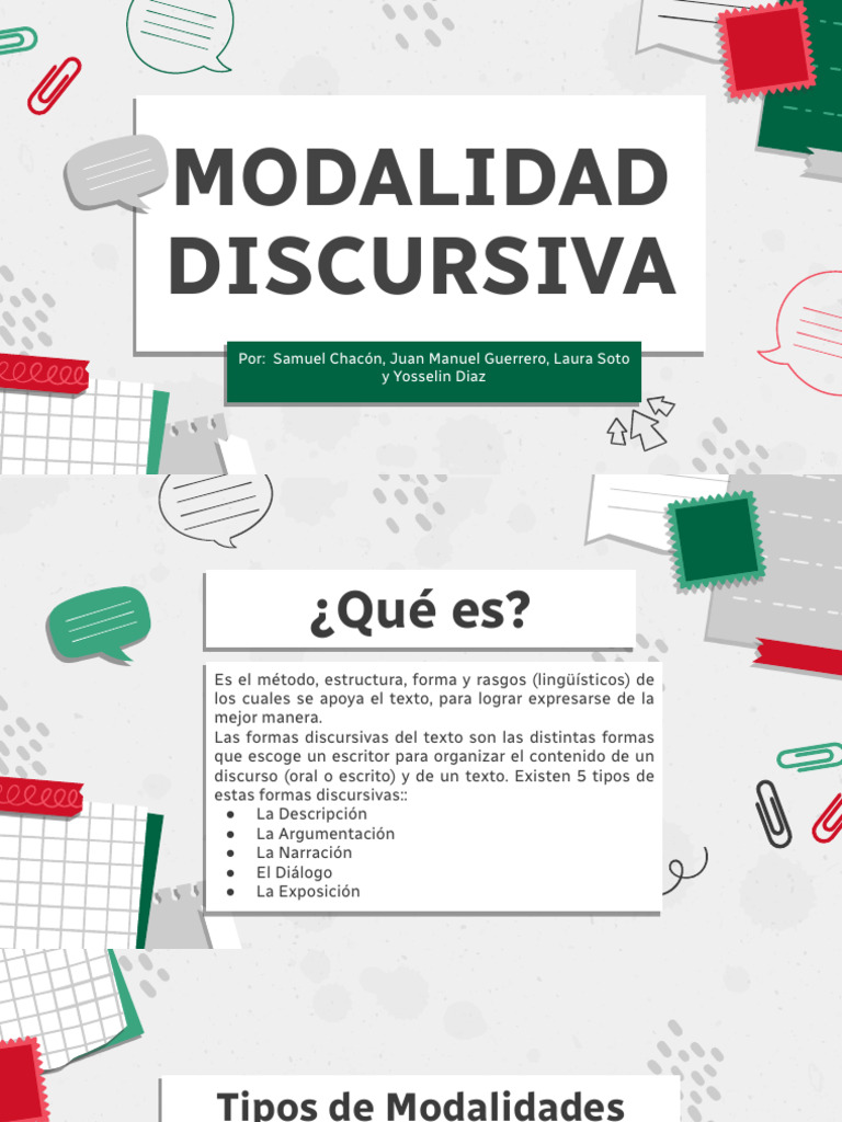 Tipos y Modalidades Discursivas | PDF | Razón | Comunicación