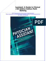 Physician Assistant A Guide To Clinical Practice 6Th Edition Edition Ruth Ballweg Download PDF Chapter