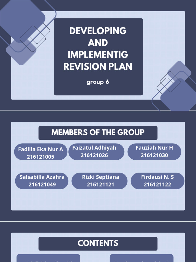 Group 6 Developing and Implementing Revision Plan | PDF | Learning ...