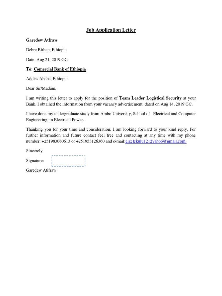 APPLICATION LETTER FOR A JOB VACANCY IN ETHIOPIA PDF visual data 3