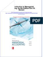 Ise Introduction To Managerial Accounting 9E 9Th Edition Eric W Noreen full chapter