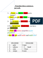 Vocabulary Inglés Body