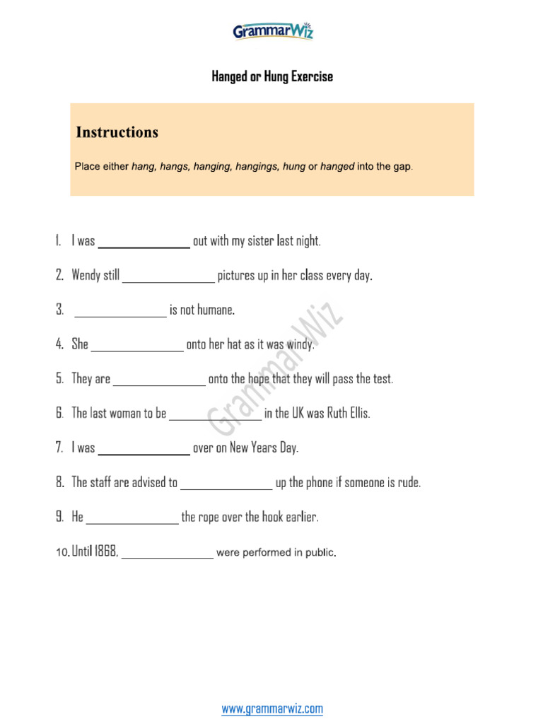 Hanged Vs Hung PDF