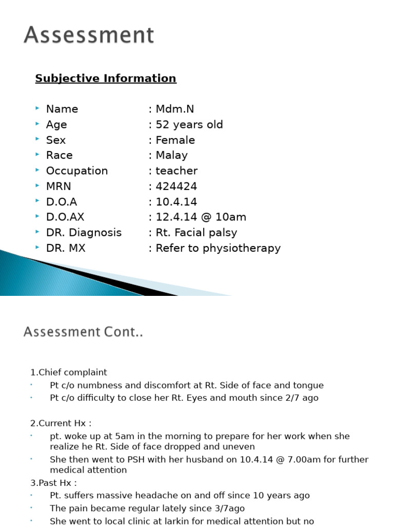 Facial Palsy Treatment Plan | PDF | Smile | Neurology
