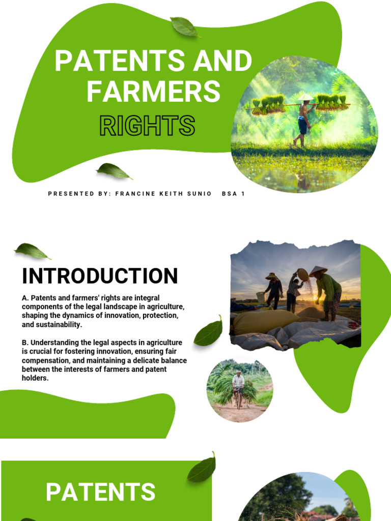 Patents and Farmers' Rights in Agriculture | PDF | Agriculture | Patent