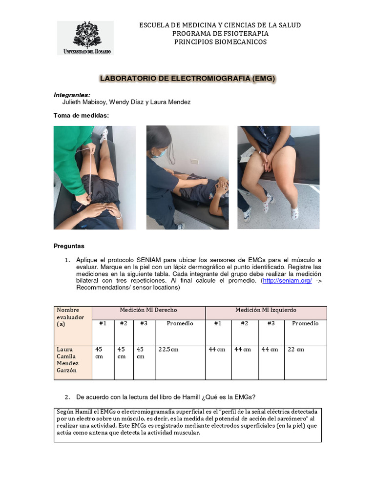 Aplicación del Protocolo SENIAM en EMG | PDF | Contracción muscular ...