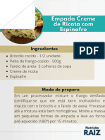 Nutrição Raiz - Empada de Creme de Ricota Com Espinafre