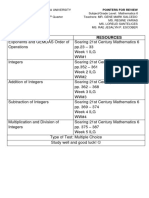 Math 6 4QA Pointers For Review