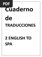 Cuaderno de TRADUCCIONES ENGL TO SPA