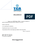 Orçamento TCA Refrigeração