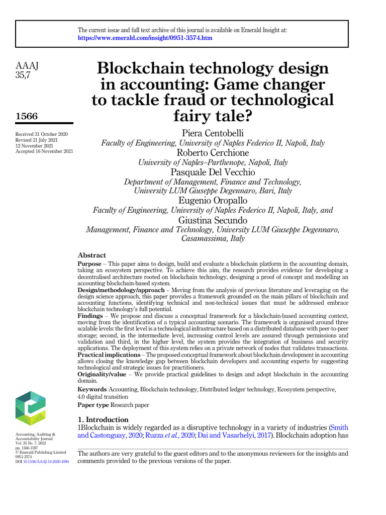 Q1 blockchain technology design in accounting game changer to