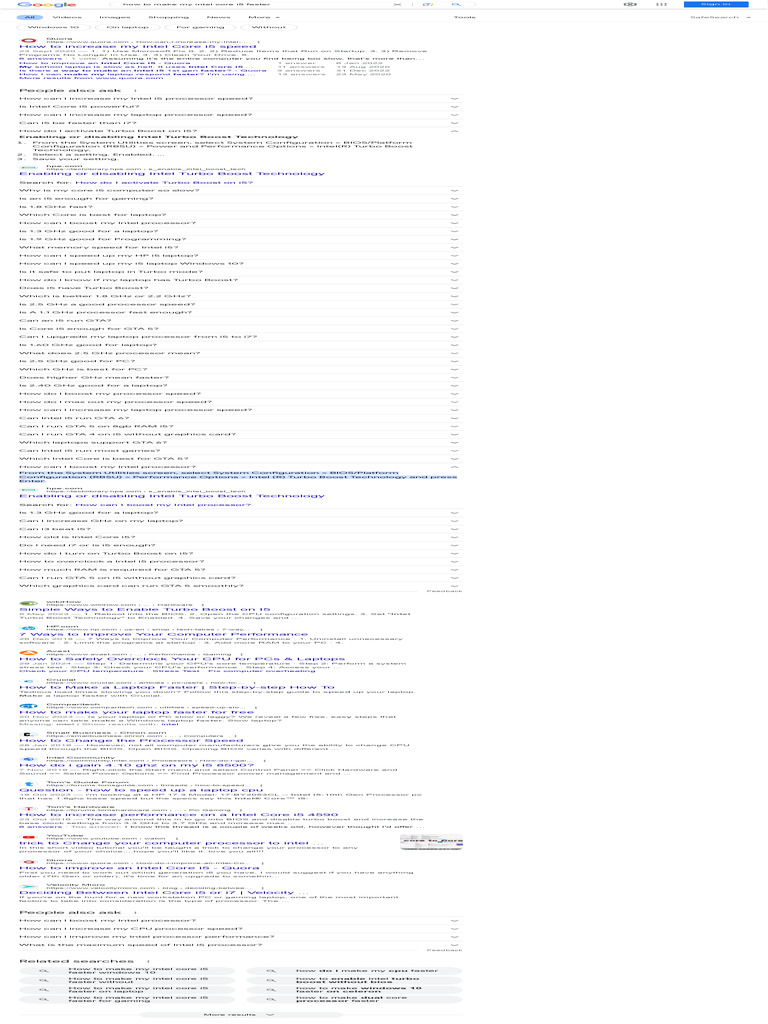 How to make my intel core i5 faster google search pdf laptop intel