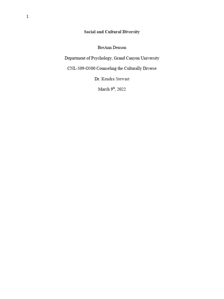 Understanding Cultural Diversity in Counseling | PDF | Psychology | Racism