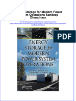 Energy Storage For Modern Power System Operations Sandeep Dhundhara Full Chapter