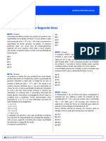 Questions Matematica Equacao e Funcao Do Segundo Grau ENEM