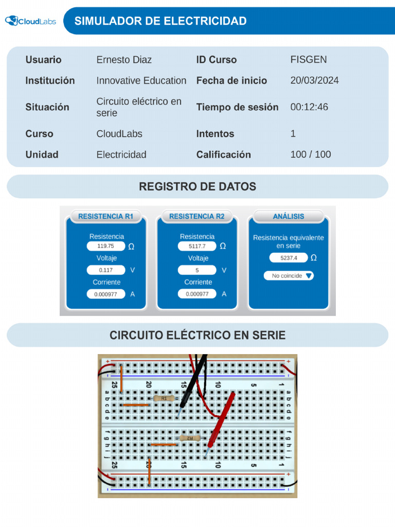 Circuito Eléctrico en Serie | PDF