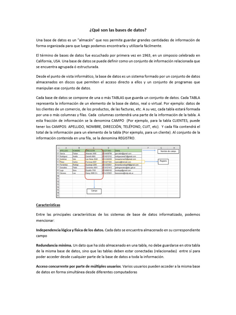 Base de Datos Teoria | PDF | Bases de datos | Ingeniería Informática