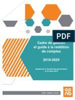 Cadre de Gestion Et Guide à La Reddition de Comptes 2019 2020