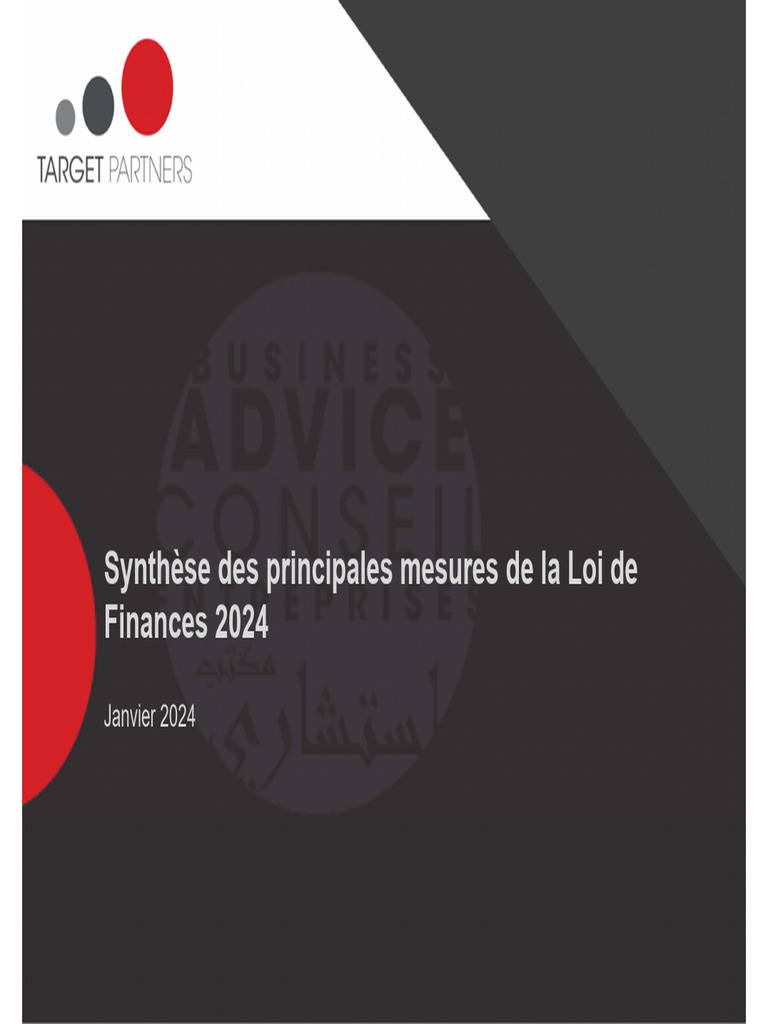 Mesures clés de la Loi de Finances 2024 | PDF | Taxe sur la valeur ajoutée