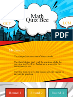 Math Quiz Bee Presentation in Colorful Comic Illustrative Style