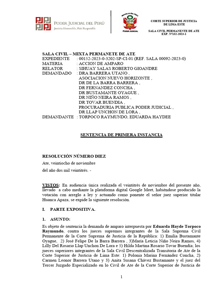 MODELO DE SENTENCIA DE AMPARO | PDF | Ley procesal | Debido al proceso