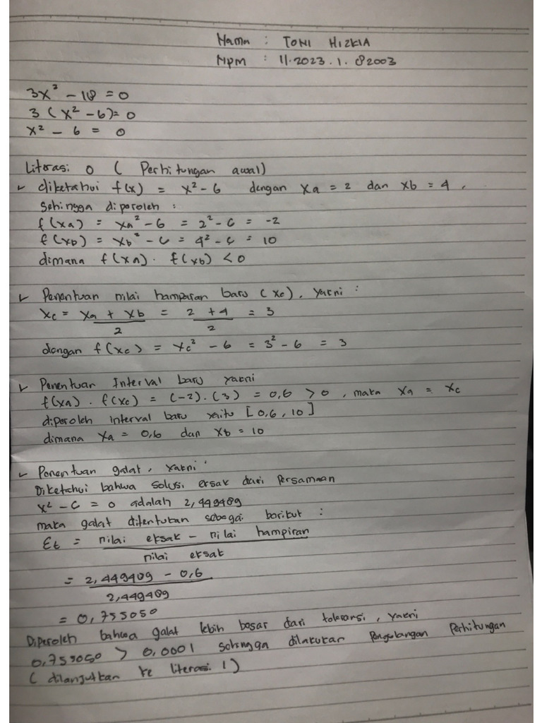 Tugas 2 Numerik | PDF
