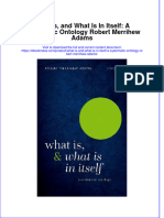 What Is and What Is in Itself A Systematic Ontology Robert Merrihew Adams Ebook Full Chapter