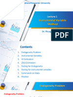Lectute 1 - Instrumental Variable Method