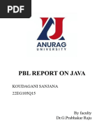 PBL Report On Java