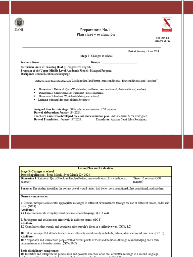 Lesson Plan for Progressive English II | PDF | Reading Comprehension ...