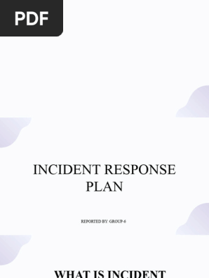 INCIDENT RESPONSE PLAN - GROUP-6 -DS-32