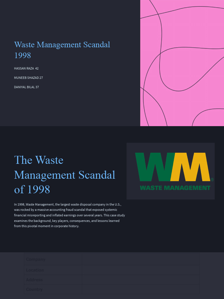 The Waste Management Scandal of 1998 F PDF Corporate Governance