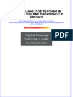 English Language Teaching in India The Shifting Paradigms S P Dhanavel Full Chapter